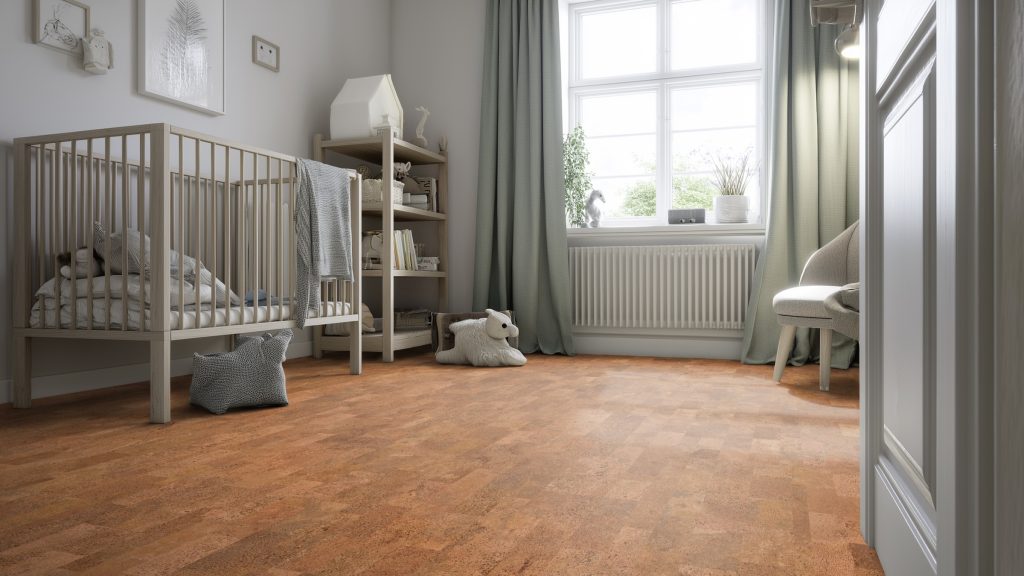 Kamštinės grindys Wicanders Cork Go Desire vaikų kambaryje