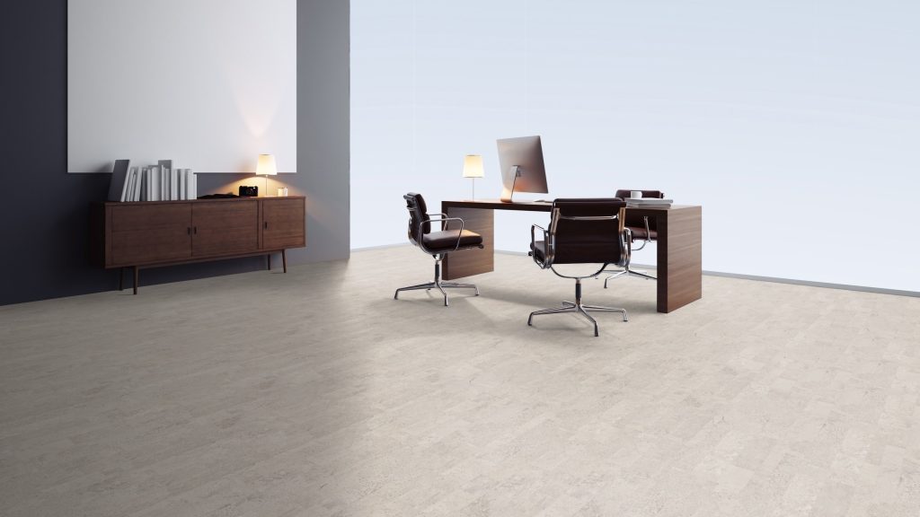 Kamštinės grindys Wicanders Cork Pure Identity Moonlight biure
